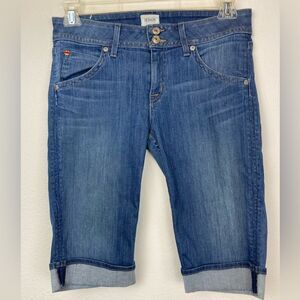 Hudson Jeans Pallerme Knee Cuffed Denim Longer Shorts, High Waist